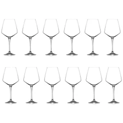 Servizio Calici da Vino Rosso o Bianco Eco Cristallo Minimale 12 Pz - Etera