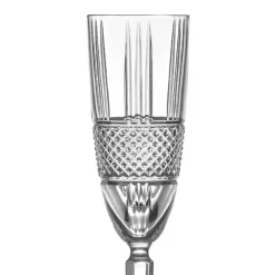 Servizio Calici Flute da Champagne in Eco Cristallo Decoro 12 Pz - Brioso