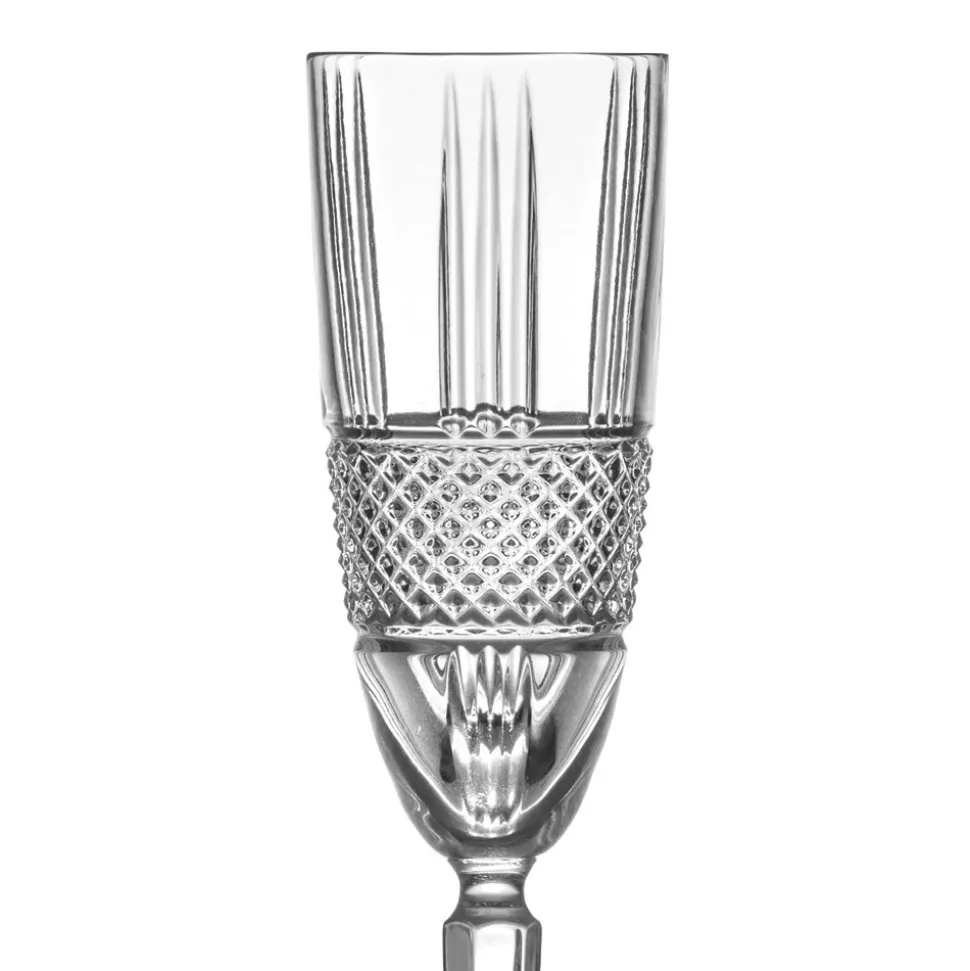 Servizio Calici Flute da Champagne in Eco Cristallo Decoro 12 Pz - Brioso