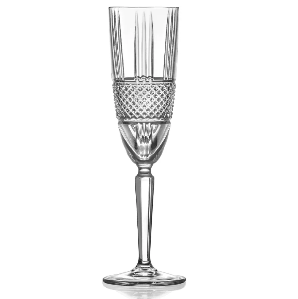 Servizio Calici Flute da Champagne in Eco Cristallo Decoro 12 Pz - Brioso