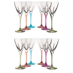 Servizio Calici Vino Cristallo Eco Colorato o Trasparente 12 Pz - Amalgama