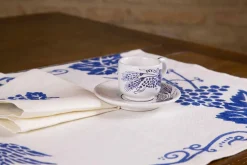 Servizio Colazione Artigianale Italiano Stampa a Mano su Tessuti Antichi d'Arte