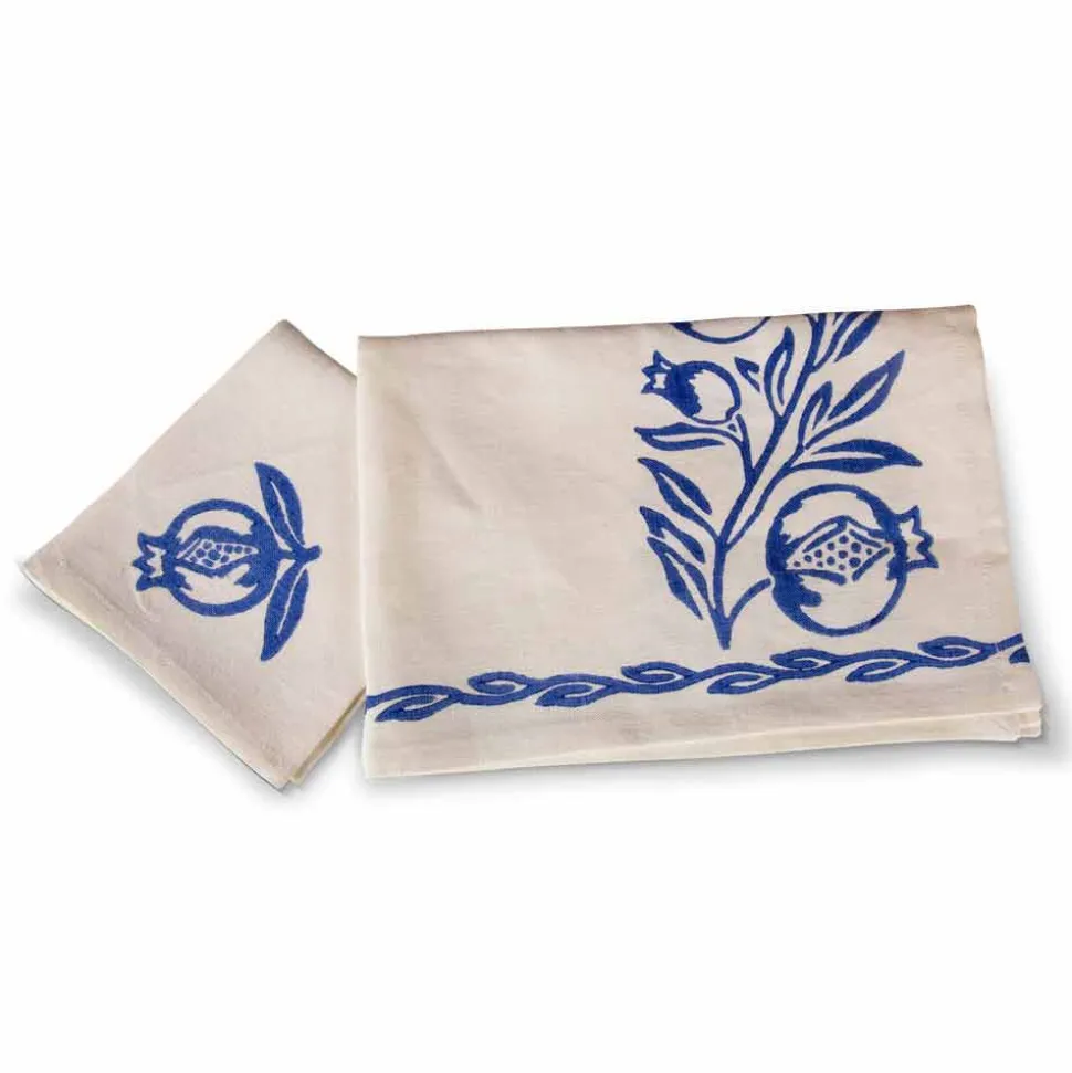 Servizio Colazione Artigianale Italiano Stampa a Mano su Tessuti Antichi d'Arte