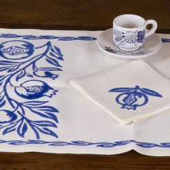 Servizio Colazione Artigianale Italiano Stampa a Mano su Tessuti Antichi d'Arte