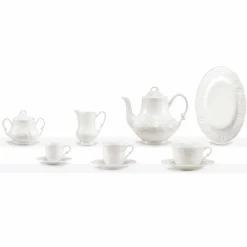 Servizio Completo da Colazione 22 Pezzi in Porcellana Bianca - Gimignano