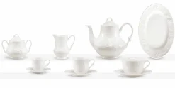 Servizio Completo da Colazione 22 Pezzi in Porcellana Bianca - Gimignano