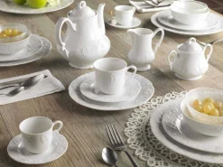 Servizio Completo da Colazione 22 Pezzi in Porcellana Bianca - Gimignano