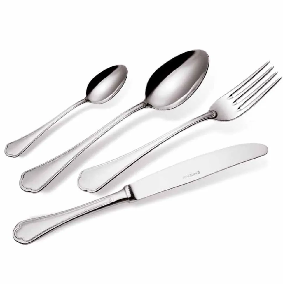 Servizio Completo di Posate in Acciaio Inox Design di Lusso 24 Pezzi - Boss