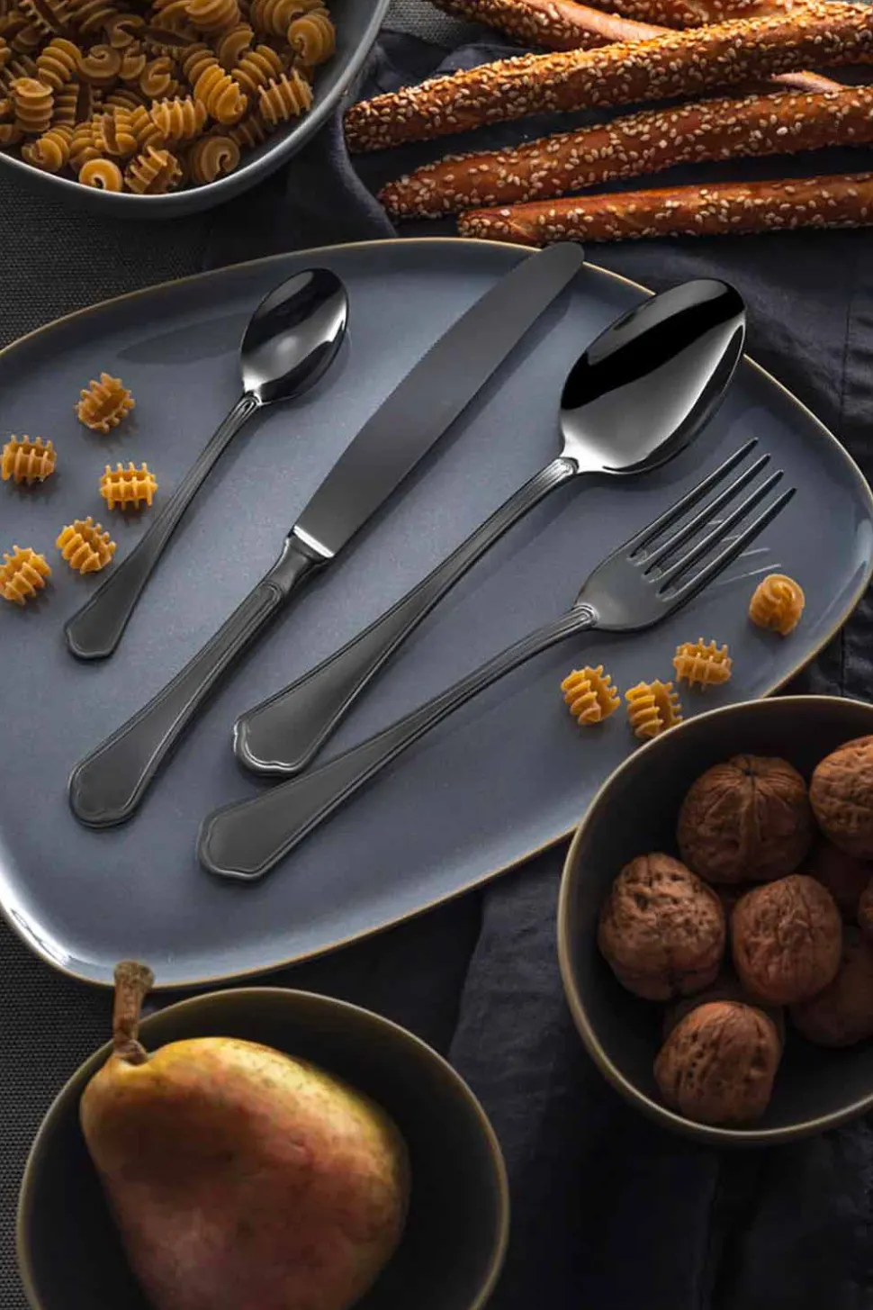 Servizio Completo di Posate in Acciaio Inox Design di Lusso 24 Pezzi - Boss