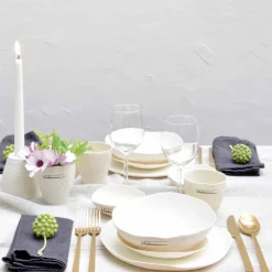 Servizio di Piatti in Porcellana Bianca 24 Pezzi Design di Lusso - Arciregale