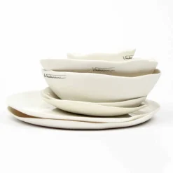 Servizio di Piatti in Porcellana Bianca 24 Pezzi Design di Lusso - Arciregale