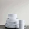 Servizio di Piatti Moderni Bianchi di Design in Porcellana 24 Pezzi - Artico