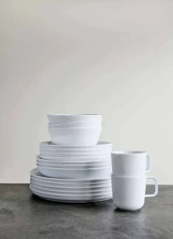 Servizio di Piatti Moderni Bianchi di Design in Porcellana 24 Pezzi - Artico