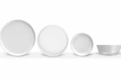 Servizio di Piatti Moderni Bianchi di Design in Porcellana 24 Pezzi - Artico