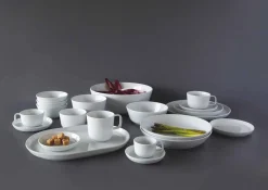 Servizio di Piatti Moderni Bianchi di Design in Porcellana 24 Pezzi - Artico