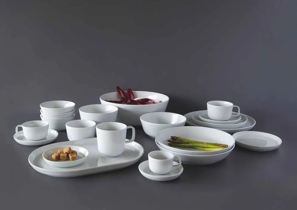 Servizio di Piatti Moderni Bianchi di Design in Porcellana 24 Pezzi - Artico