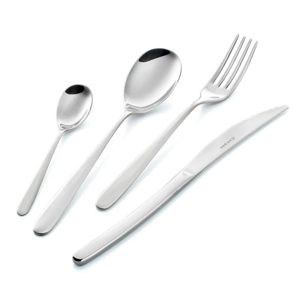 Servizio di Posate in Acciaio Inox Design Tondeggiante 24 Pz - Peperita