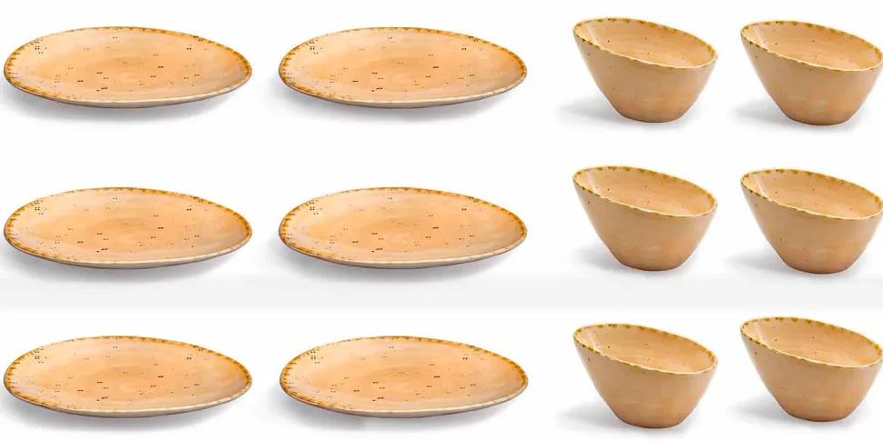 Servizio Piatti da Aperitivo 12 Pezzi in Gres Colorato di Design Moderno - Simba