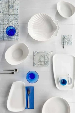 Servizio Piatti in Porcellana Bianca Design Moderno ed Elegante 23 Pezzi - Nalah