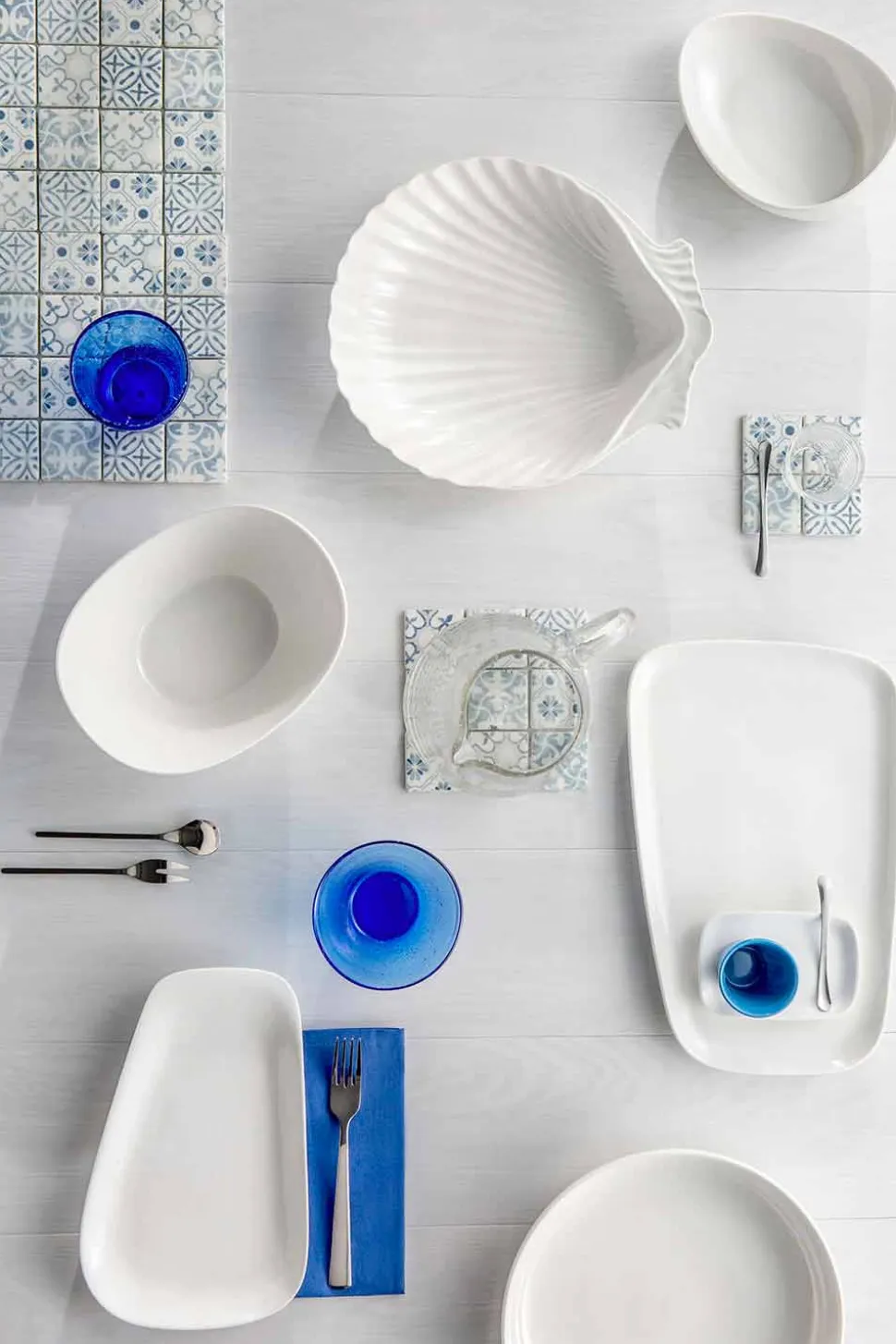 Servizio Piatti in Porcellana Bianca Design Moderno ed Elegante 23 Pezzi - Nalah