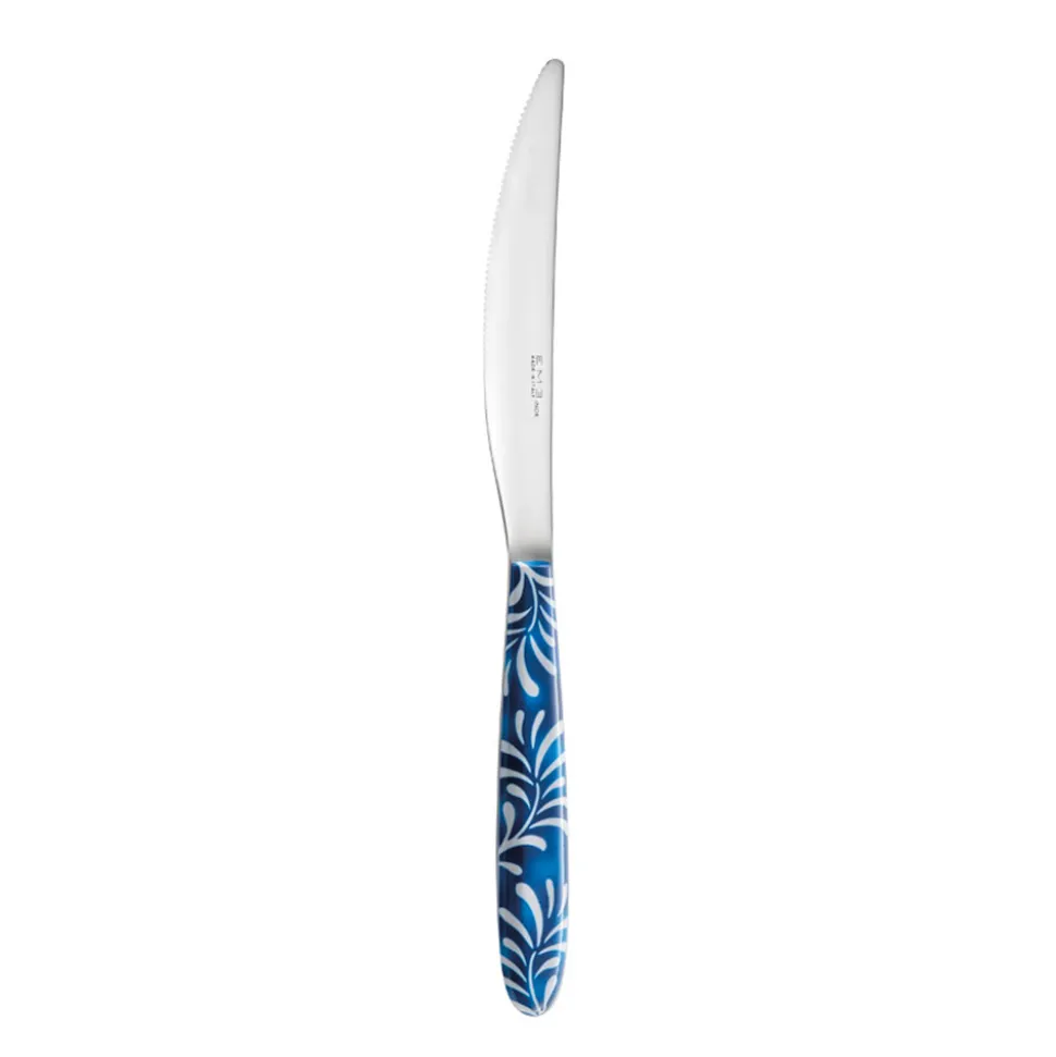 Servizio Posate Acciaio e Plastica Decoro Blu o Bianco 24 Pz - Alessandra