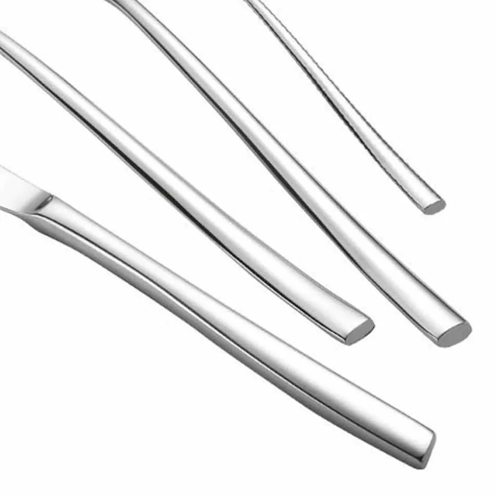Servizio Posate Completo in Acciaio Inox Lucido Design Moderno 24 Pezzi - Sharpy