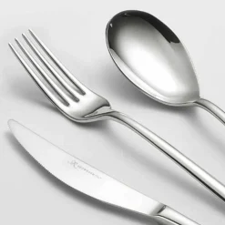 Servizio Posate Completo in Acciaio Inox Lucido Design Moderno 24 Pezzi - Sharpy