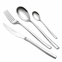 Servizio Posate Completo in Acciaio Inox Lucido Design Moderno 24 Pezzi - Sharpy
