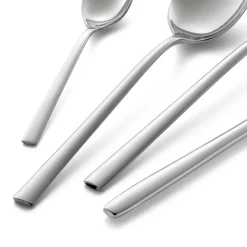 Servizio Posate in Acciaio Inox Lucido Design Squadrato 24 Pezzi - Bumbun