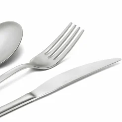 Servizio Posate in Acciaio Inox Sabbiato 24 Pezzi di Design Elegante - Ronfo