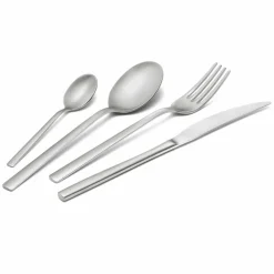 Servizio Posate in Acciaio Inox Sabbiato 24 Pezzi di Design Elegante - Ronfo