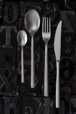 Servizio Posate in Acciaio Inox Sabbiato 24 Pezzi di Design Elegante - Ronfo