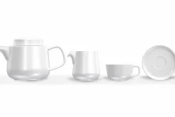 Servizio Tazza e Sottotazza, Teiera e Lattiera in Porcellana 14 Pezzi - Artico