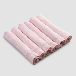 Servizio Tovaglioli in Lino Elegante e Bordo Piega, 6 Pezzi Colorati - Onestini