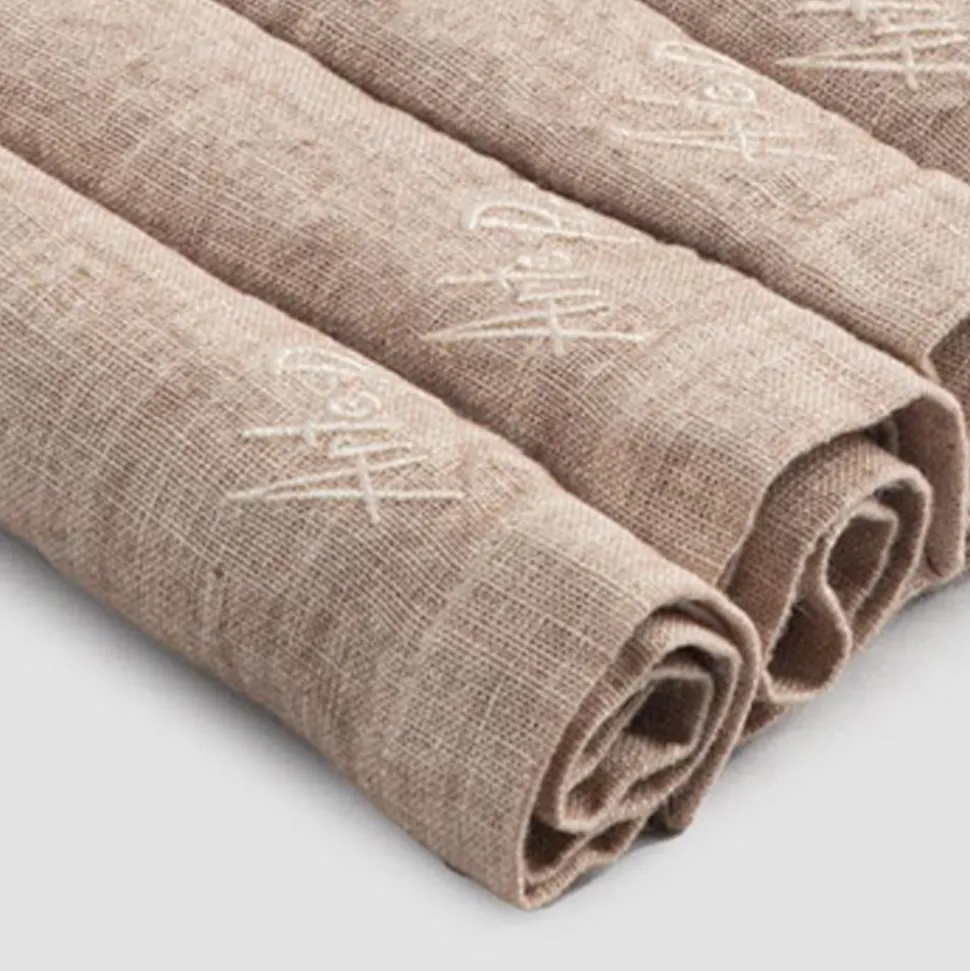 Servizio Tovaglioli in Lino Elegante e Bordo Piega, 6 Pezzi Colorati - Onestini