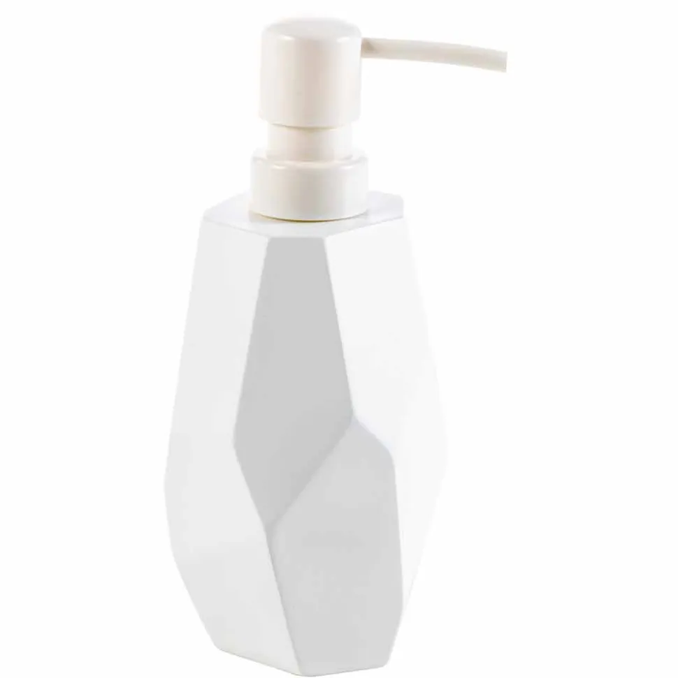 Set accessori da bagno di design da appoggio in legno e resina Rivalba