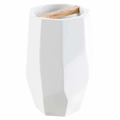 Set accessori da bagno di design da appoggio in legno e resina Rivalba