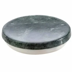 Set accessori da bagno moderni in marmo verde screziato Bombei
