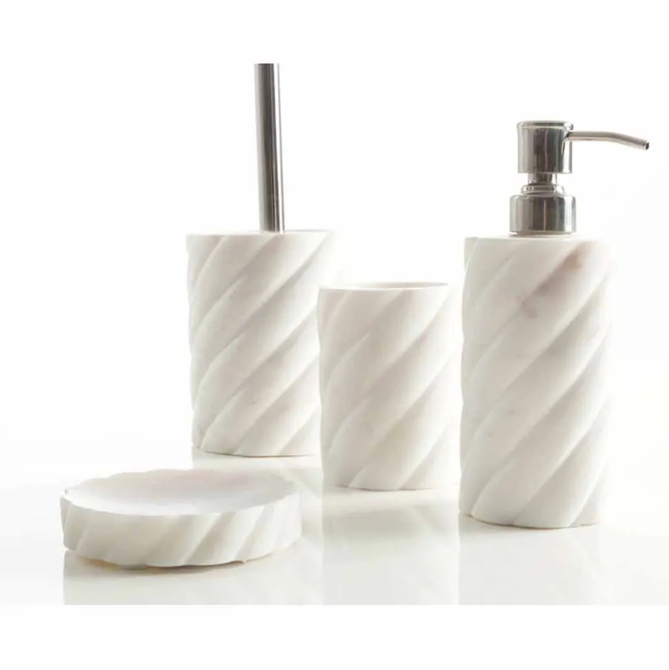 Set accessori di design da bagno in marmo di Calacatta Monza