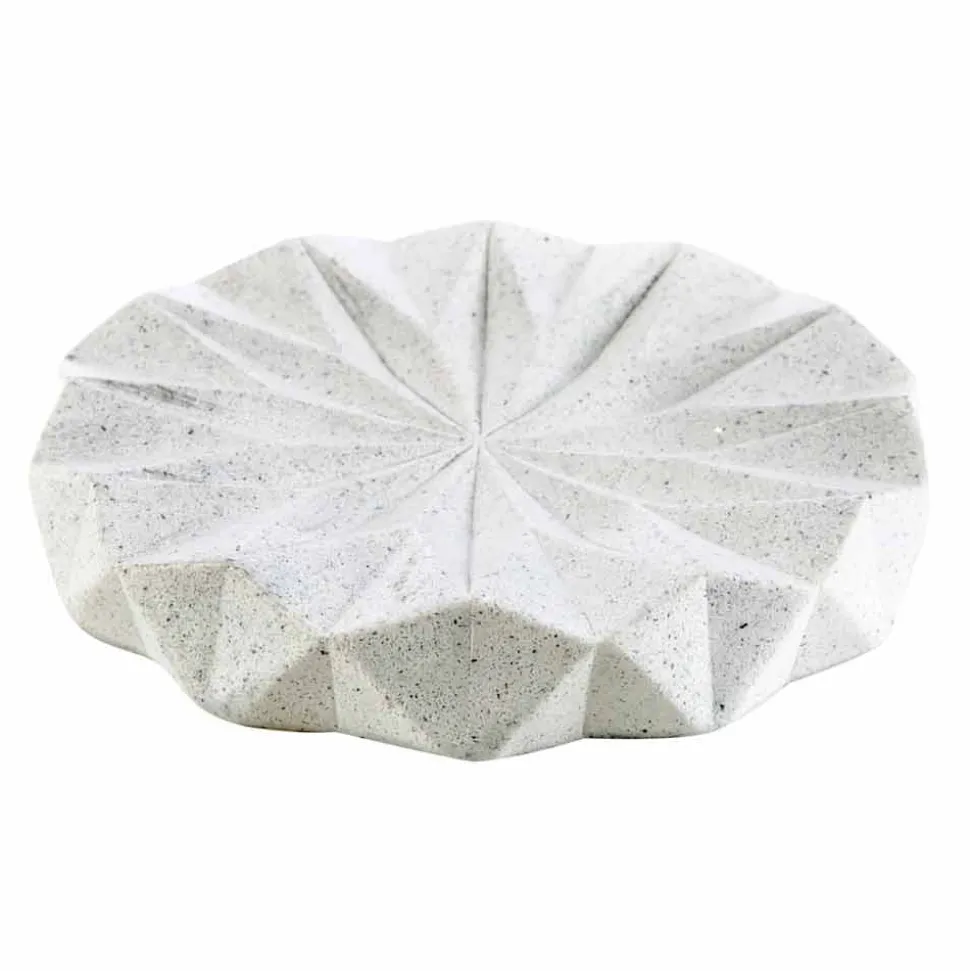 Set accessori moderni da bagno da appoggio in resina bianca Levice