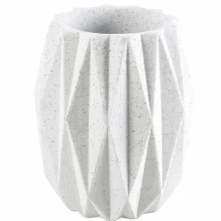 Set accessori moderni da bagno da appoggio in resina bianca Levice