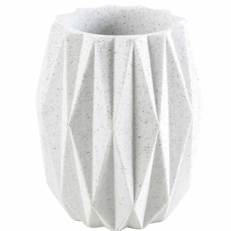 Set accessori moderni da bagno da appoggio in resina bianca Levice