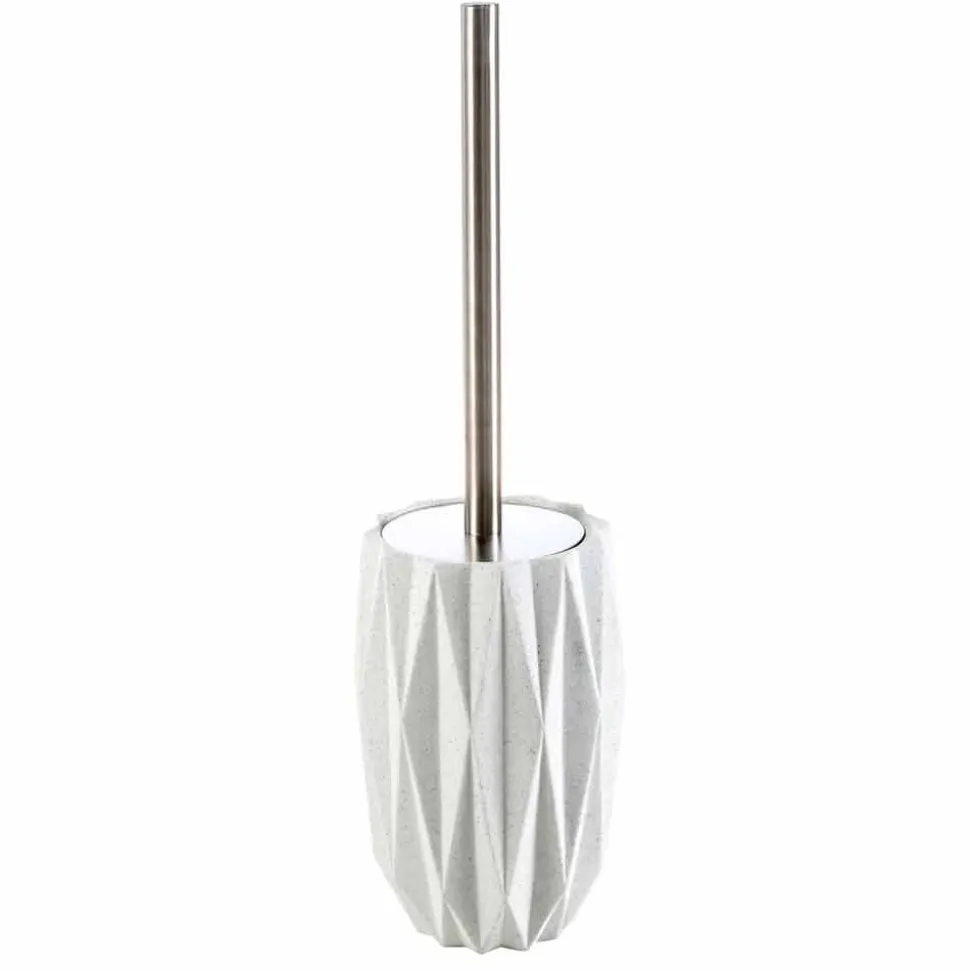 Set accessori moderni da bagno da appoggio in resina bianca Levice