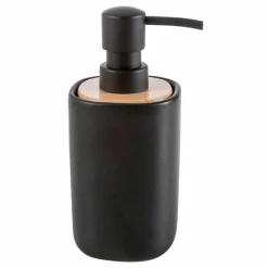 Set accessori moderni per bagno in ceramica e legno Carsoli