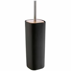 Set accessori moderni per bagno in ceramica e legno Carsoli