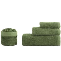 Set Bagno 8 Pezzi in Spugna di Puro Cotone Tutto Tinto in Capo - Smooth
