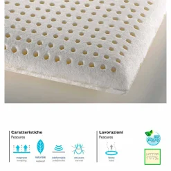 Set 2 cuscini 100% lattice anallergici e traspiranti Total Lattice