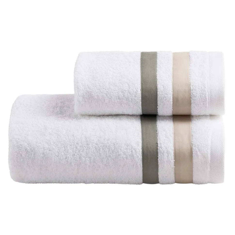 Set di Asciugamani Viso con Ospite in Spugna di Cotone con Doppia Balza - Serenity