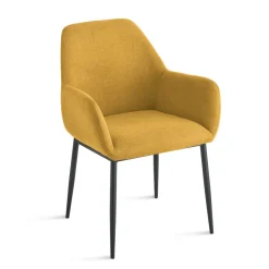 Set di 2 Poltroncine Imbottite in Tessuto Colorato e Struttura in Metallo - Valeria