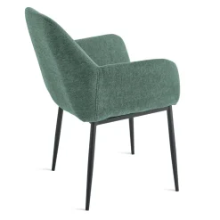 Set di 2 Poltroncine Imbottite in Tessuto Colorato e Struttura in Metallo - Valeria